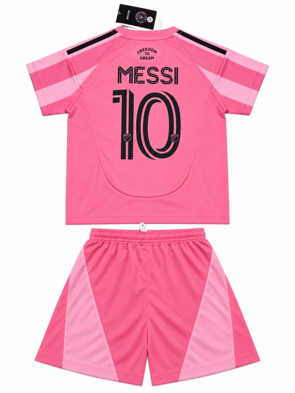 Kids Messi #10 Inter Miami Pink Unisex Soccer Jersey Shorts Set Youth New